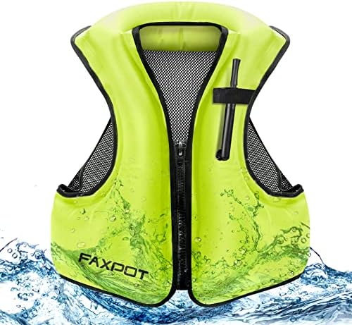 Inflatable Snorkel Vest Adult, Snorkeling Vest for Men & Women, Portable Inflatable Swim Vest Jacket, for Snorkeling/Kayaking/Swimming/Boating by Faxpot