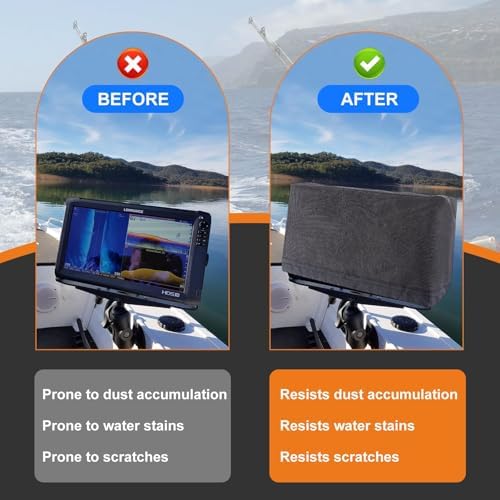 Fishfinder Cover 3-10in,Depth Finder Oxford Fabric Waterproof Protection Accessories,for Hummingbird Lowrance Models,Protects Your Screen and Device from Sun Adverse Weather Damage Fishing - Image 7
