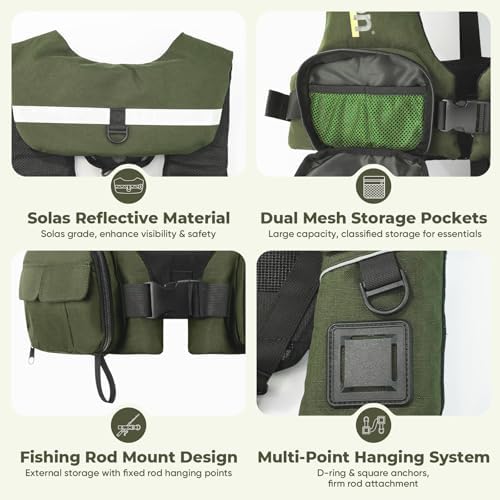 Adjustable Lightweight Breathable Water Safety Life Jacket | Classic Unisex Design | Multi-Functional Dual Storage Pockets | Suitable for Various Water Activities - Image 6