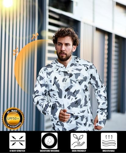 Men's UPF 50+ Sun Protection Hoodie, Long Sleeve Fishing Shirt - Image 4