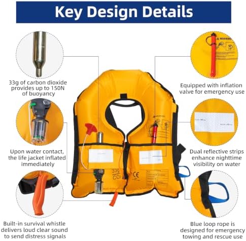 Rrtizan Inflatable Life Jacket for Adults - Automatic/Manual for Fishing - Image 5