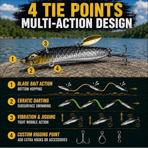 5PCS Metal Jig Fishing Lures with Box, 0.53oz for Bass & Trout - Image 2