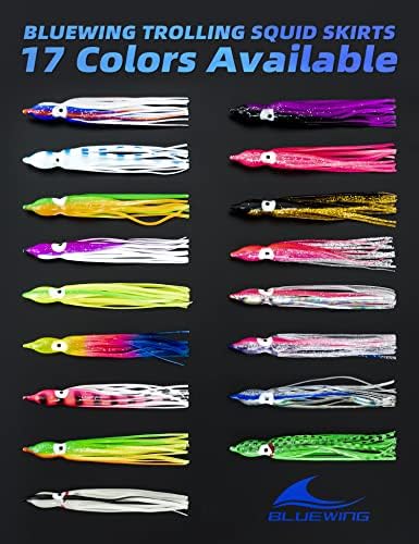 BLUEWING Trolling Squid Skirts Fishing Saltwater 2,3,5,8,12 Inch Octopus Lures 1pcs/5pcs - Image 6