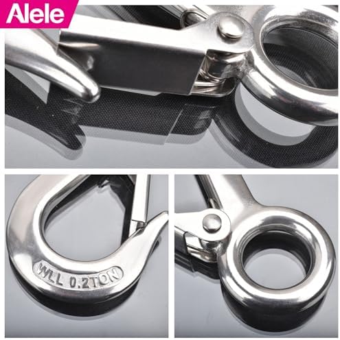 Alele Grab Hooks, 440 Pounds Slip Hooks,Stainless Steel Lifting Hook Rigging Accessory,4 Pack - Image 2