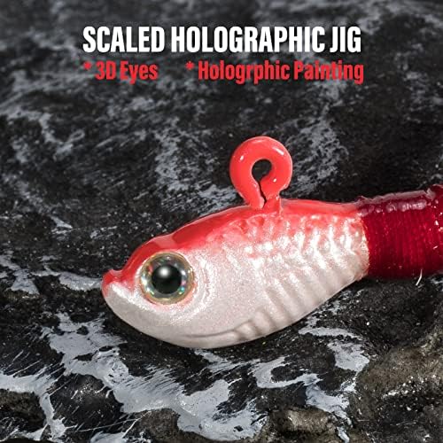 Dr.Fish 3 Pack Bucktail Jig Lure Hair Jig Saltwater Freshwater Lures Surf Fishing Bass Flounder Striper Bluefish Halibut Redfish - Image 5