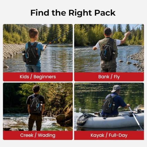 Piscifun Fishing Backpack, Rod Holders, Lightweight Sling Bag, Black - Image 6