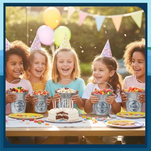 Suclain 20 Pcs Mini Fishing Birthday Party Decorations Mini Fishing Buckets - Image 5