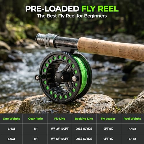 TOPFORT Fly Fishing Rod and Reel Combo, 4-Piece Fly Rod Kit with Complete Fly Fishing Gear: Fly Rod, Pre-Spooled Fly Fishing Reel, Fishing Flies, Leader, Forceps, Nipper and Carrying Case - Image 2