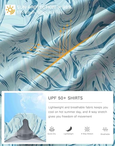 Pudolla Men's Sun Protection Hoodie Shirts UPF 50+ Fishing Hiking Shirt - Image 5