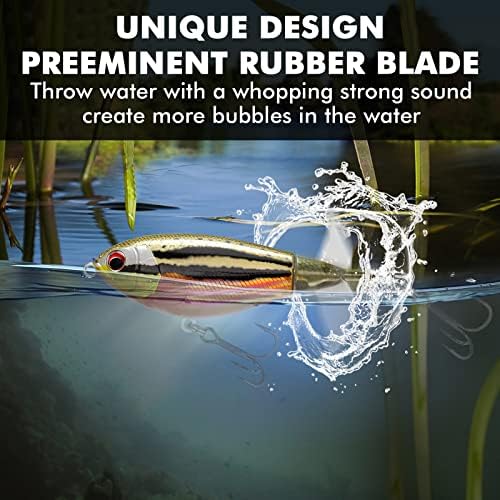TRUSCEND Top Water Fishing Lures with BKK Hooks, Easy Catch Plopper Lure for Freshwater or Saltwater, Floating Lures for Bass, Pike, Catfish, Surface Wobble PoPobait Bass Baits Fishing Gifts for Men - Image 4