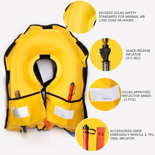 Automatic Inflatable Life Jacket | Low Profile PFD for Adults | Compact Design Self Inflating Life Vest | Supports up to 330 lbs - Image 5