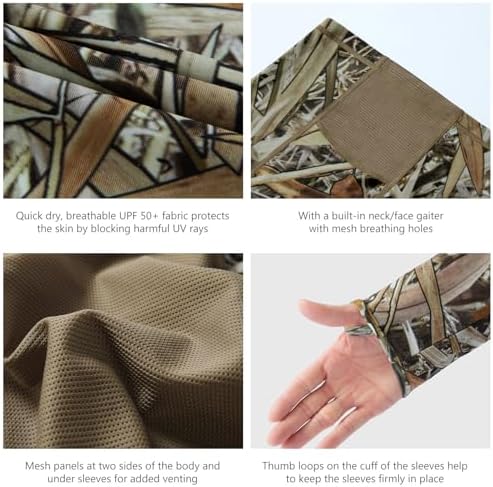 BASSDASH Men's UPF 50+ Camo Long Sleeve Hunting Fishing Hoodie Shirt - Image 4