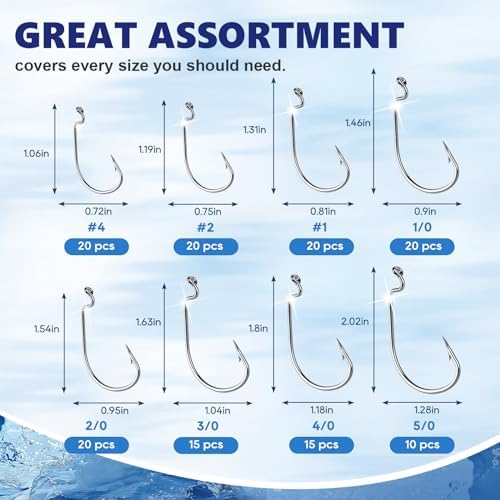 UCEC EWG Fishing Hooks, Offset Worm Hooks for Bass Fishing Hook Texas Rig - Image 6