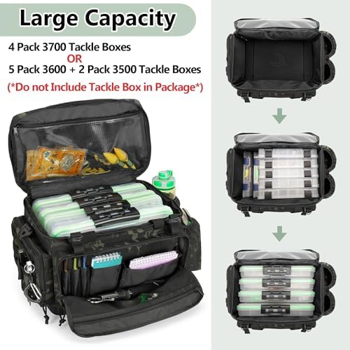 GOBUROS Fishing Tackle Bag, Soft Fish Tackle Storage Bag(NO Tackle Boxes) - Image 2