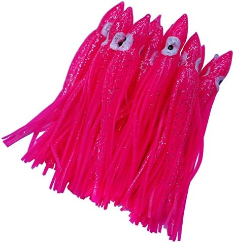 Hoochie Octopus Skirts Trolling Lures Fishing Tackle Soft Plastic Lures Luminous Squid Skirts Saltwater/Bait Lures1.9 '' - 8 ''（22PK） by Cheerouters