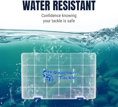 Reaction Tackle Basic Tackle Trays, Clear Plastic Utility Box Organizers with Removable Dividers for Lures, Hooks and Terminal Rigs, Fits Tackle Bags and Boxes - 3600 (2-Pack) - Image 4