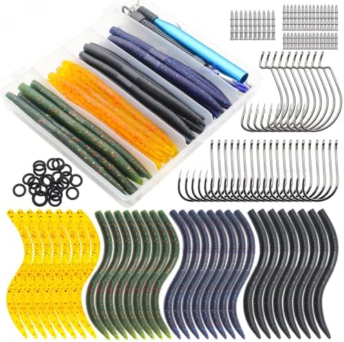 Senko Worms 40/133Pcs Fishing Soft Plastic Bait Bass Fishing Lures by Gefischtter