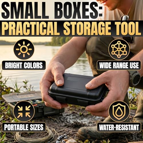 2 Pcs Small Waterproof Box Set, 4.92 x 2.95 x 1.53", (Black & Khaki) - Image 4