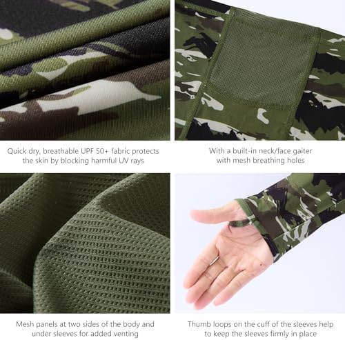 BASSDASH Men's UPF 50+ Camo Long Sleeve Hunting Fishing Hoodie Shirt - Image 5
