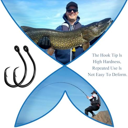 10PCS High-Carbon Steel Circle Hooks Barbed Fishing Hooks with Holes, Freshwater and Saltwater Fishing Hooks for Tuna, Catfish, Bass - Image 5
