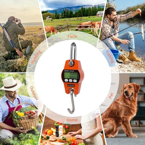 880lb/400kg Digital Crane Scale - Compact LCD Handheld Hanging Scale for Garage, Farm, Hunting, Fishing & More(400kg/Plastic/Orange) - Image 6