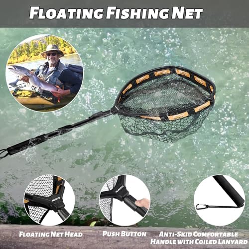 PLUSINNO Fishing Net Fish Floating Landing Net with Handle - Image 2