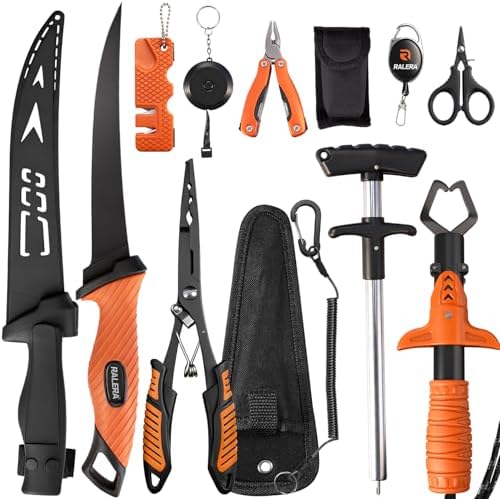 Fillet Knife Set for Beginner, Fishing Pliers Precisely, Fish Measuring Tape, Non Slip Grip Fishing Knife, Saltwater Fishing Accessories, Great Value Fishing Tackle by Unknown