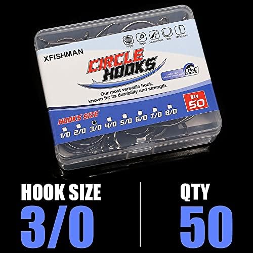 XFISHMAN Circle Hooks - Octopus Hooks Saltwater - 50 Pack #1 12/0 - Image 7