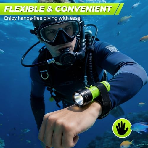 Diving Flashlight Underwater LED Light, 1500 Lumen & 3 Modes IPX8 Waterproof Flashlight, Rechargeable Torch Scuba Dive Light Water Lights for Night Diving Snorkeling Outdoor Sports(Black) - Image 5