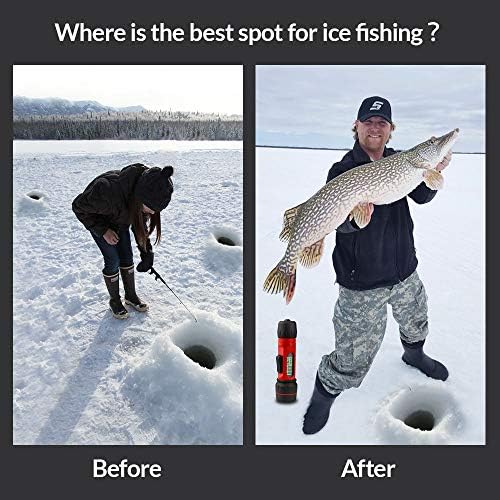 Depth Finder with Temperature Portable Ice Fish Finder Contour Readout Fish Depth Finder Handheld Fishfinder Depth Readout LCD Display Fish Detector Device Lake Sea Boat Kayak River Fishing - Image 5