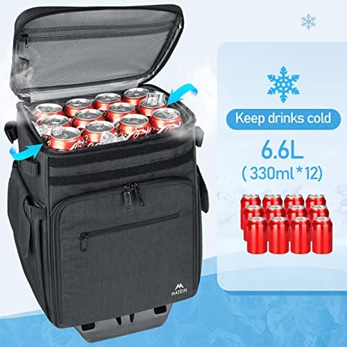 MATEIN Rolling Tackle Box with Cooler, Large Fishing Backpack with Wheels - Image 4