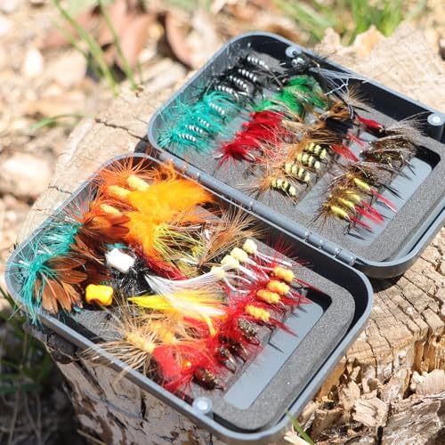 EXAURAFELIS Flying Flies kit Fishing Gear Fishing Lure 64/100/120PCS Dry Wet Flies Tackle Box Fly FishingLures for Bass Salmon Trout Freshwater Walleye Steelhead Bonefish Tarpon Saltwater - Image 6