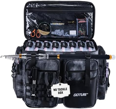 Goture Large Tackle Bag, Water Resistant Saltwater Gear Storage by Goture