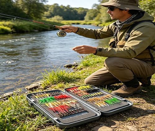 Fly Fishing Flies Nymphs for Fly Fishing Trout Lures with Magnetic Fly Box - Image 3