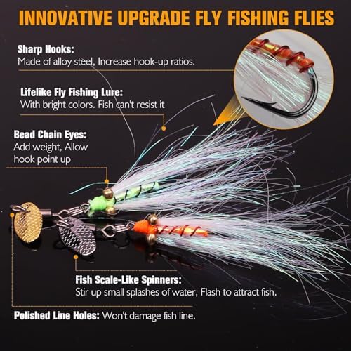 Dovesun Fly Fishing Trout Lures with Fishing Spinner 5PCS/10PCS - Image 2