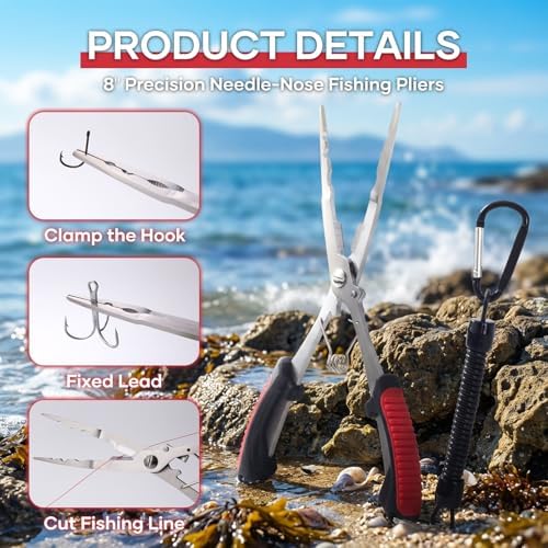 Fishing Pliers,Fishing Pliers Saltwater,Stainless Steel Pliers - Image 6