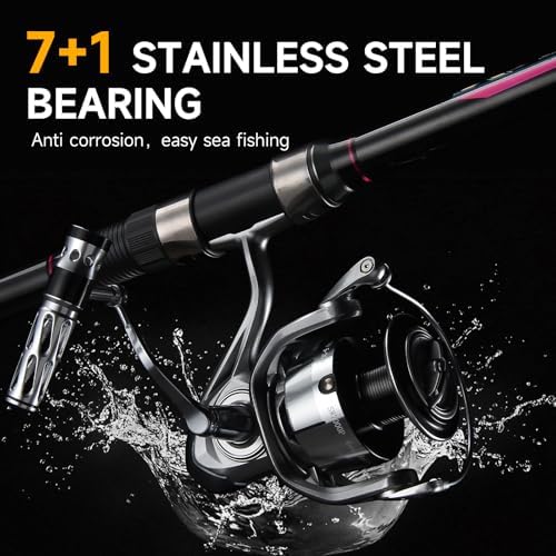 HAUT TON Spinning Reel, 6+1BB Metal Surf Fishing Reels, 55lbs Max Drag - Image 2
