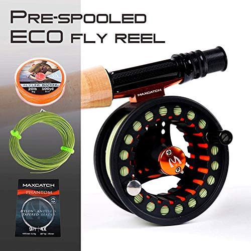 M MAXIMUMCATCH Maxcatch ECO Large Arbor Fly Fishing Reel (3/4wt 5/6wt 7/8wt) and Pre-Loaded Fly Reel with Line Combo - Image 3