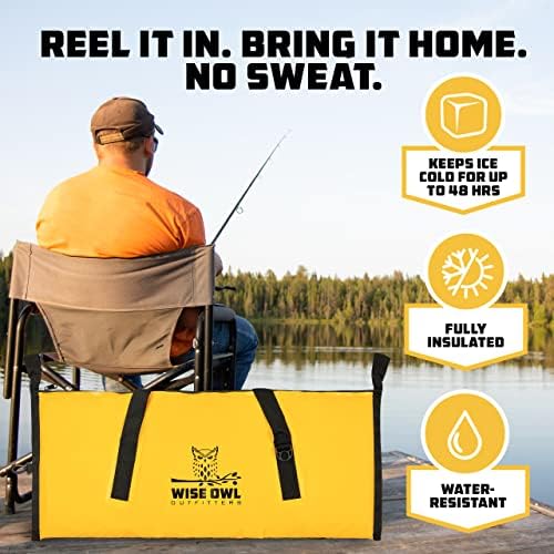 Wise Owl Outfitters Insulated Fish Bag - 40x16 or 68x24 Inch Leakproof Fish Cooler Bag w/Carry Handle - Portable Ice Chest Stores Fish, Food, Beverages for Fishing, Camping, Kayak - Image 3