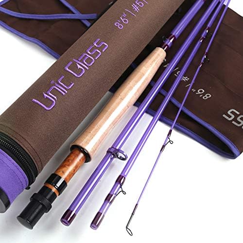M MAXIMUMCATCH Maxcatch Fiberglass Fly Fishing Rod: 3wt/ 5wt/ 6wt/8wt in Blue,Orange, Purple or Transparent by Maxcatch