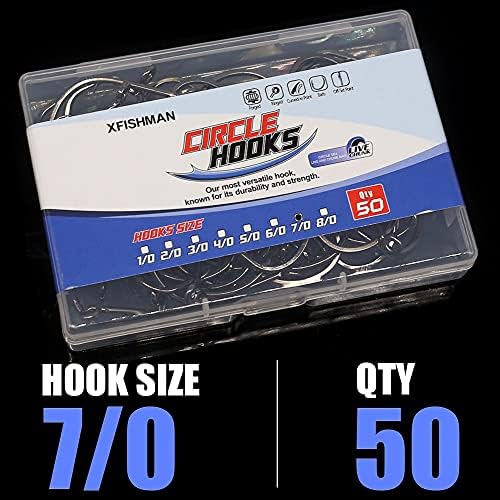 XFISHMAN Circle Hooks - Octopus Hooks Saltwater - 50 Pack #1 12/0 - Image 7