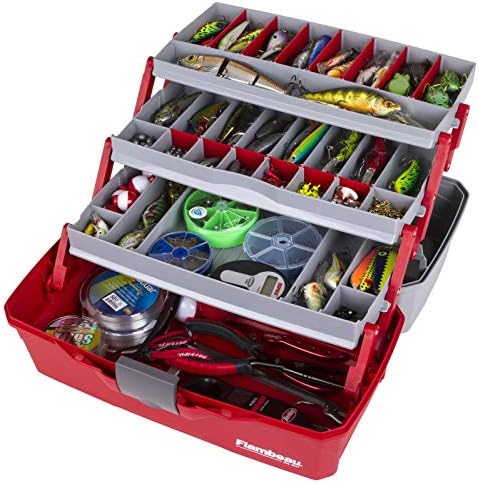 Flambeau Outdoors 6383 3-Tray Tackle Box, 32 Compartments, Red and Gray - Image 5
