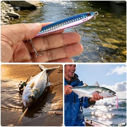 Jigs Fishing Lures Lead Spoons: Saltwater Fishing Micro Jigging Bait with Ultra-Sharp Hooks for Bass Tuna Salmon Grouper - Image 5
