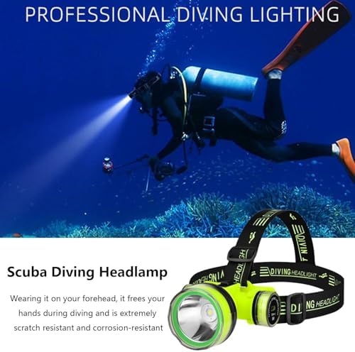 Waterproof LED Head Lamp – Scubaa Dive Light, Underwater Flashlight | IPX8 Waterproof USB Rechargeable Diving Gear, 350M Long Distance Light, Adjustable 2 Lighting Modes for Scubaa Diving, Snorkeling - Image 2