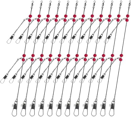Narcissus Double Drop Saltwater Fishing Rig –2 Hook Bottom Rigs with Swivels & Snaps, Pre-Tied Surf Pier Boat Leader Line for Snapper, Bass, Mackerel, Catfish by Narcissus