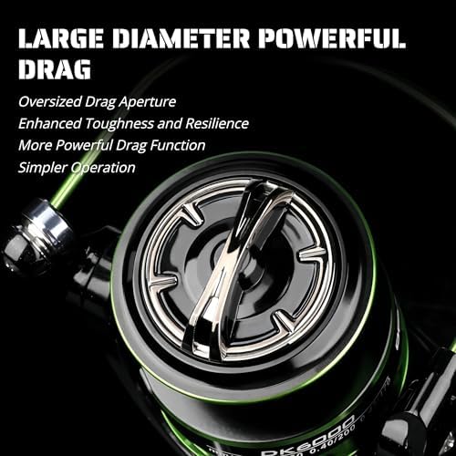 Spinning Fishing Reel – Metal Spool, Long Cast Deep Spool Reel, Smooth Drag System, Metal + Nylon Body Lure Reel for Bass Trout Carp, Freshwater & Saltwater Spinning Reel - Image 4