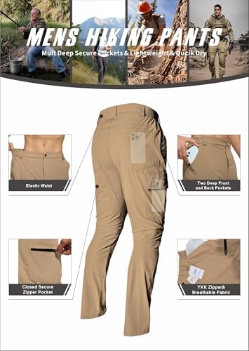 Men's Lightweight Hiking Cargo Pants Waterproof Quick Dry Travel Climbing Camping Fishing Mens Work Pants Outdoor - Image 5