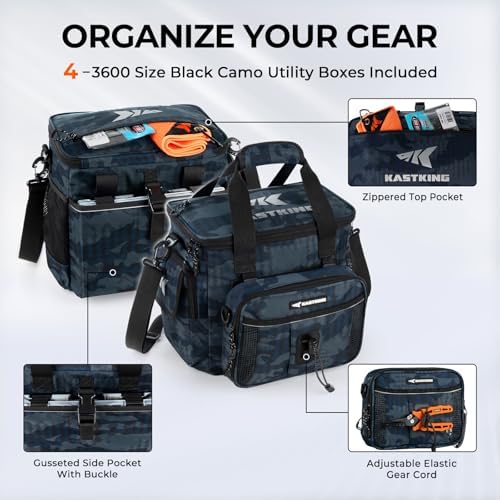 KastKing BaitSpace Tackle Bag with Removable Bait Binder, 4 Tackle Boxes - Image 5