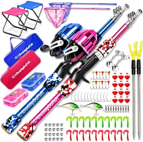 Kids Fishing Pole for Boys, Girls & Youth Age, Toddler Fishing Pole Set Kit by DaddyGoFish