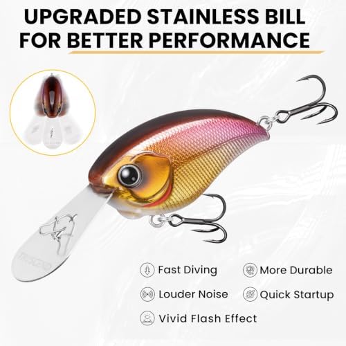 TRUSCEND Easy Catch Crankbait with BKK Hooks, Shallow or Deep Diving Crank Bait Fishing Lures for Bass Pike Walleye, Unipue Wobble Design for More Bites, Vibe Lipless Crankbaits Freshwater Saltwater - Image 2